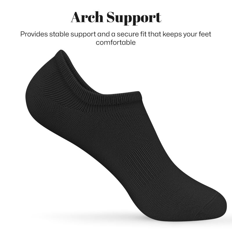 wernies No Show Socks, Women Short Black Low Thin Non Slip Invisible Loafer Ankle Low Cut Socks - Image 4